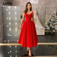 lorie red prom dresses 2021 sweetheart a line tea length wedding party arabic evening gown celebrity dress for graduation