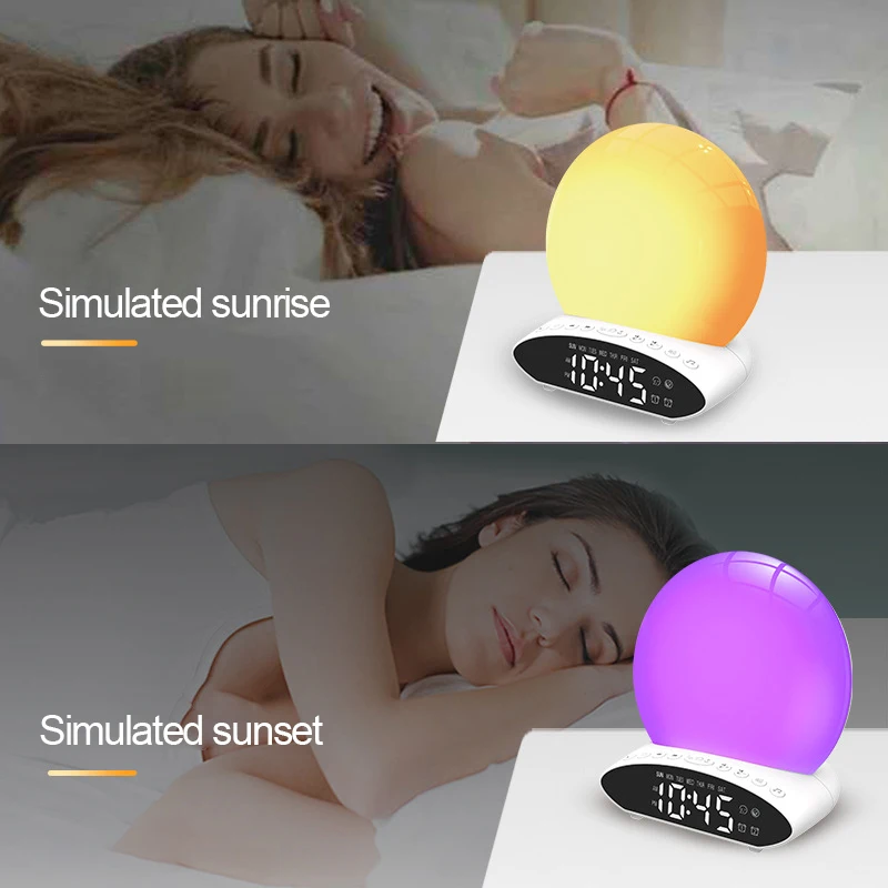 

LED Projection Alarm Snooze Clock USB Electronic Digital Clock FM Radio Music Player Color Changing Table Clock with Backlight