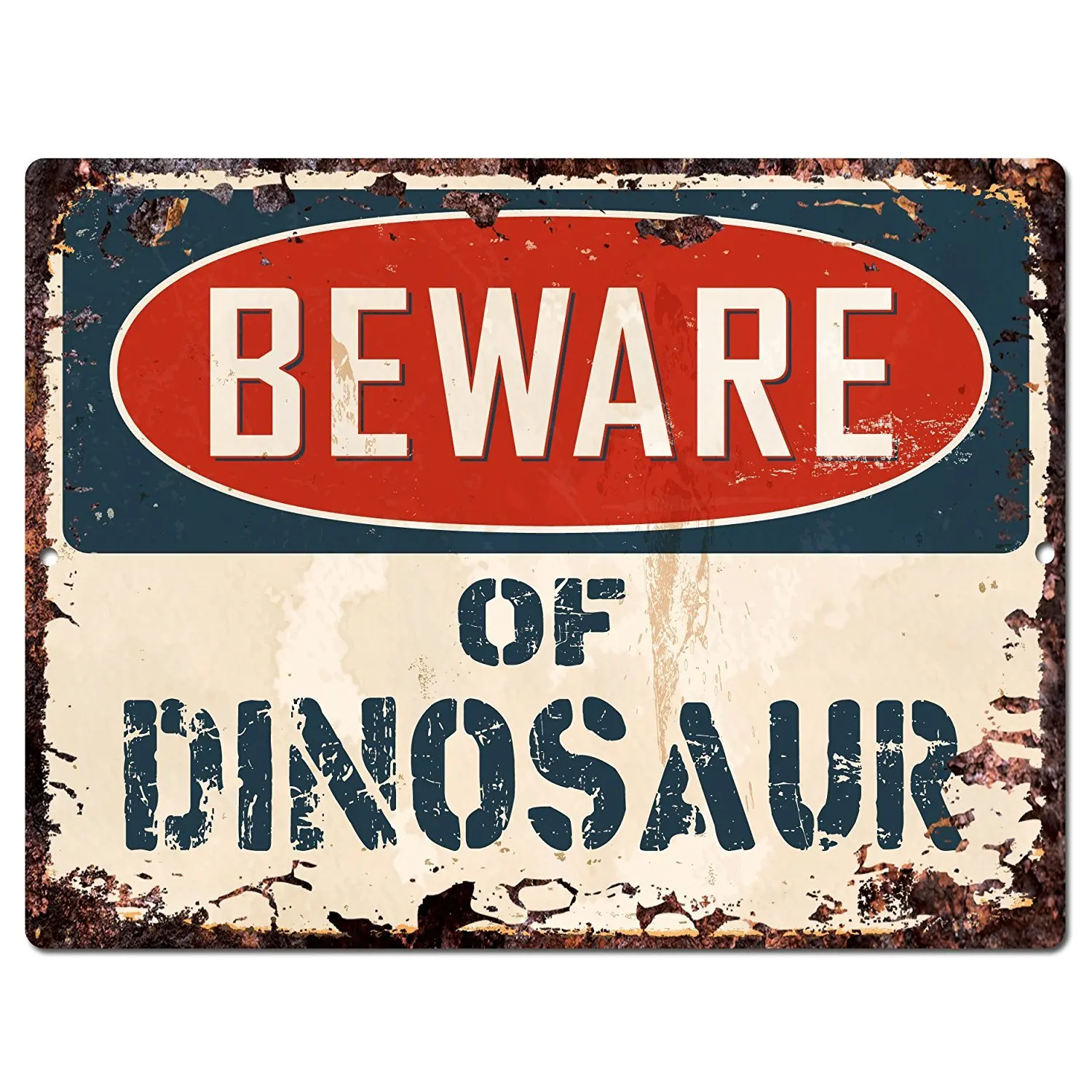 

Beware of Dinosaur Chic Tin Sign Vintage Retro Rustic 8"x 12" Inch Metal Plate Store Home Room Wall Decor Gift Metal Plaques
