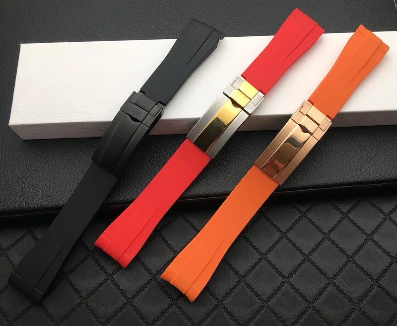 Ремешок силиконовый для наручных часов резиновый Комбинированный браслет с