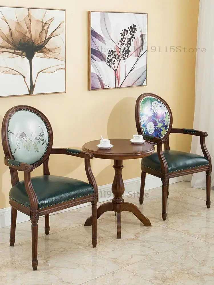 Американский обеденный стул античный твердый дуб домашнее кресло в