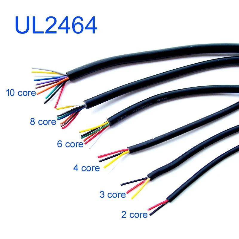 Cabo de Bainha de 10 Metros Cabo de Cobre Estanho 24awg Livre de Oxigênio Núcleos 10 Lâmpada Principal Faça Você Mesmo Linha de Carga de Sinal de Fio de Dados Fios elétricos