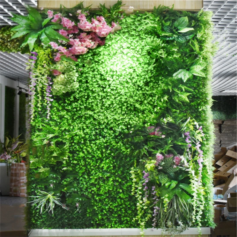 

60x40 см Зеленые искусственные растения, настенная панель, пластиковые уличные газоны, Декор, свадебный фон, вечеринка, садовая трава, Цветочн...