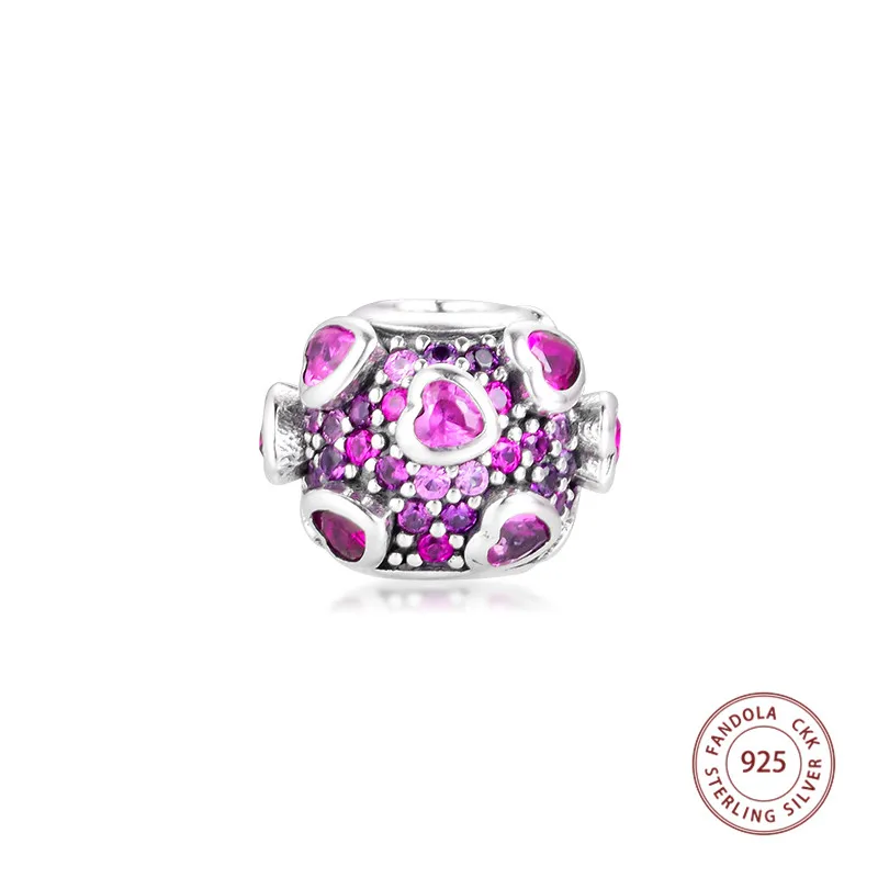 Взрывные любовные подвески из стерлингового серебра 925 пробы разноцветные CZ