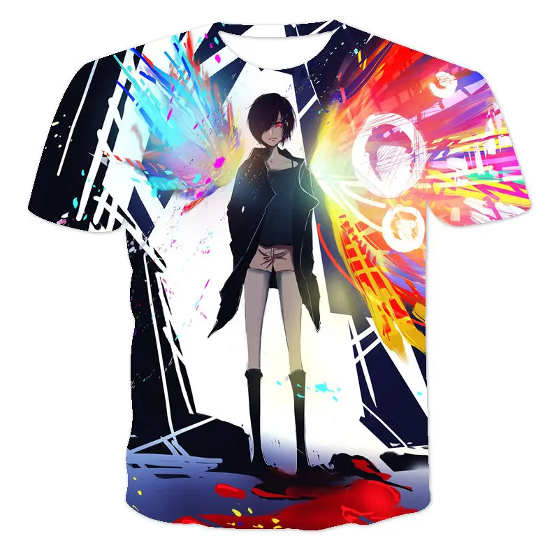 

Tokyo Ghoul Anime 2021 Spring/Summer New Boys And Girls 3D Pattern Short Sleeve T-Shirt O-Neck Teen Hip Hop Anime Cartoon 4T-14T