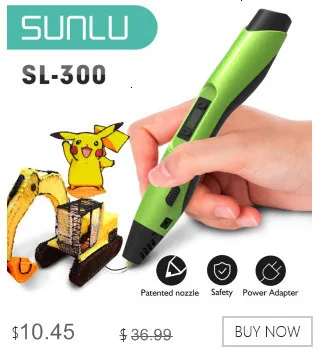SUNLU 3d Ручка лучший sl-300 3D ручки ABS и PLA нити diy Рисунок пером с ЖК-дисплеем по индивидуальным заказам с 5V 2A адаптер