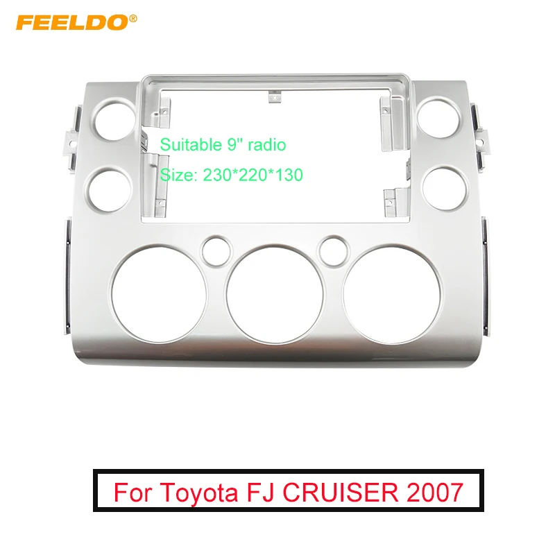 

FEELDO Car Audio Fascia Frame Adapter For Toyota FJ CRUISER 2007+ 9" Big Screen 2DIN Dash Fitting Panel Frame Kit
