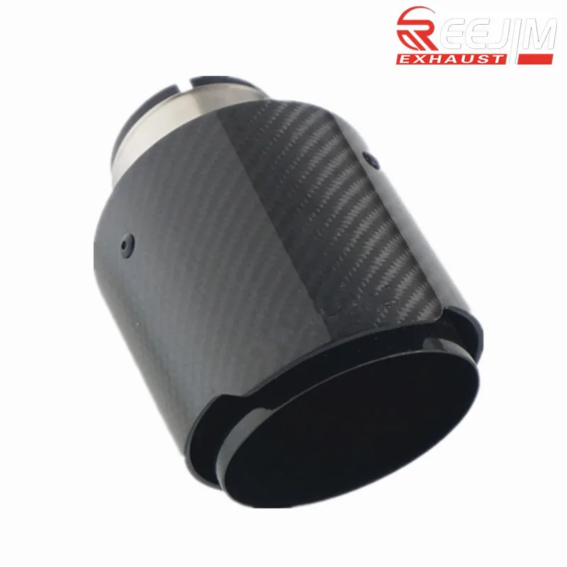 1 шт. Универсальный глянцевый черный глушитель выхлопной трубы из углеродного