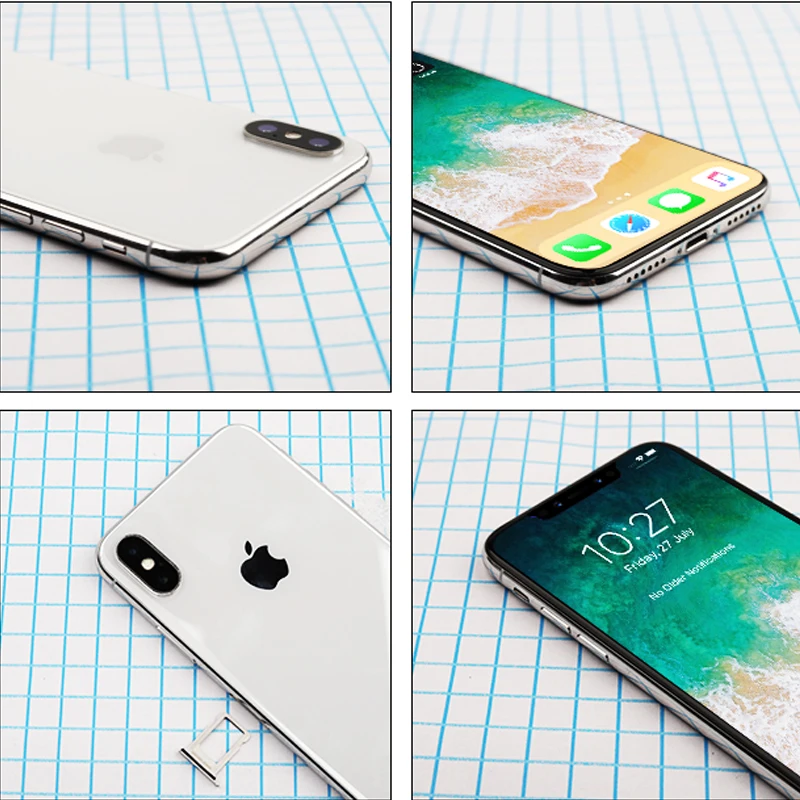 Разблокированный Apple iPhone X Hexa Core 3 Гб ram смартфон 5," 4G LTE 12MP двойная задняя камера распознавание лица 64 Гб/256 Гб мобильный телефон