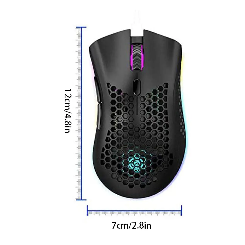 

2.4GHz Gaming Mouse Wireless 1600DPI Usb Rechargeable Mouse Colorful RGB Light Weight Computer Mouse For Laptop PC Hollow Mouse