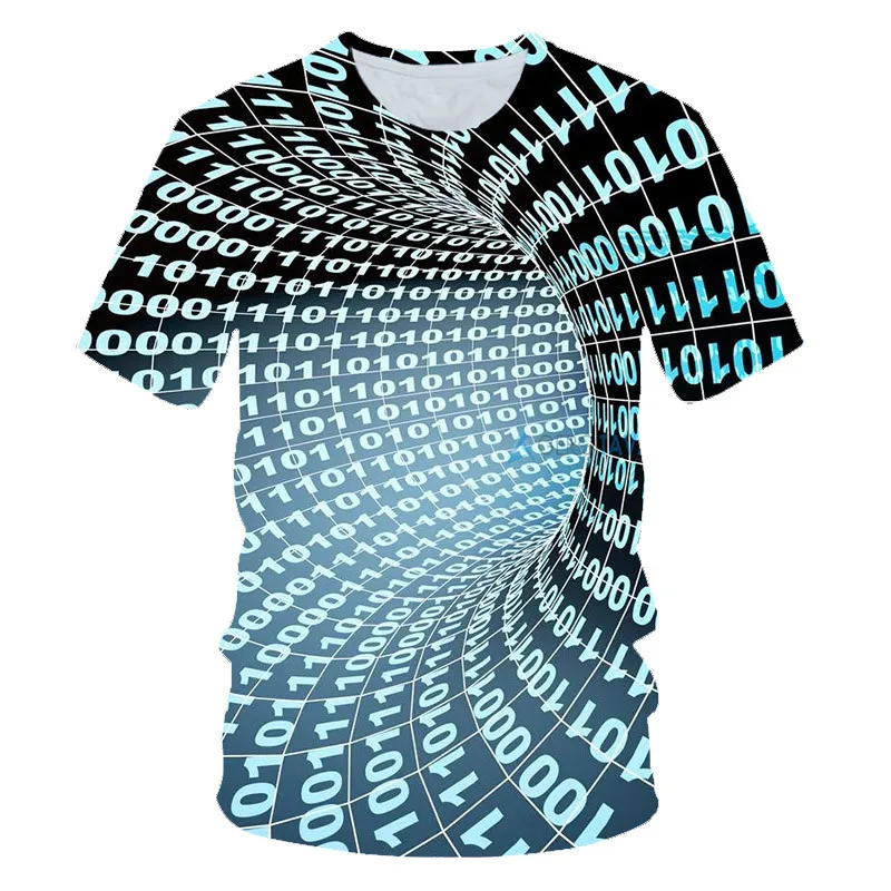 Геометрическая цифровая печать 3DT Рубашка мужская повседневная с коротким