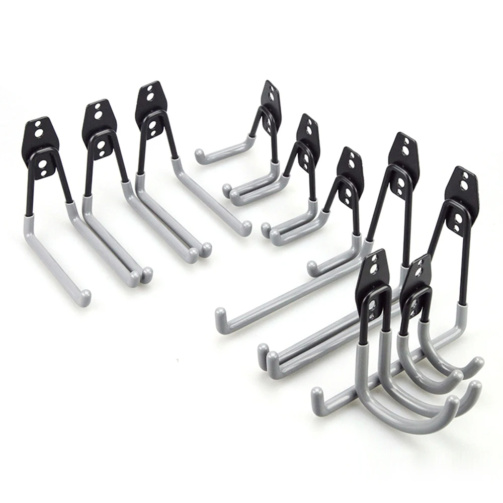 

10pcs/kit Garage Heavy Duty Iron Hooks 40Lbs Wall Mounted w/screws U/J Sturdy Hanger Chair/Bike/Ladder Black/Gray/Orange Kitchen