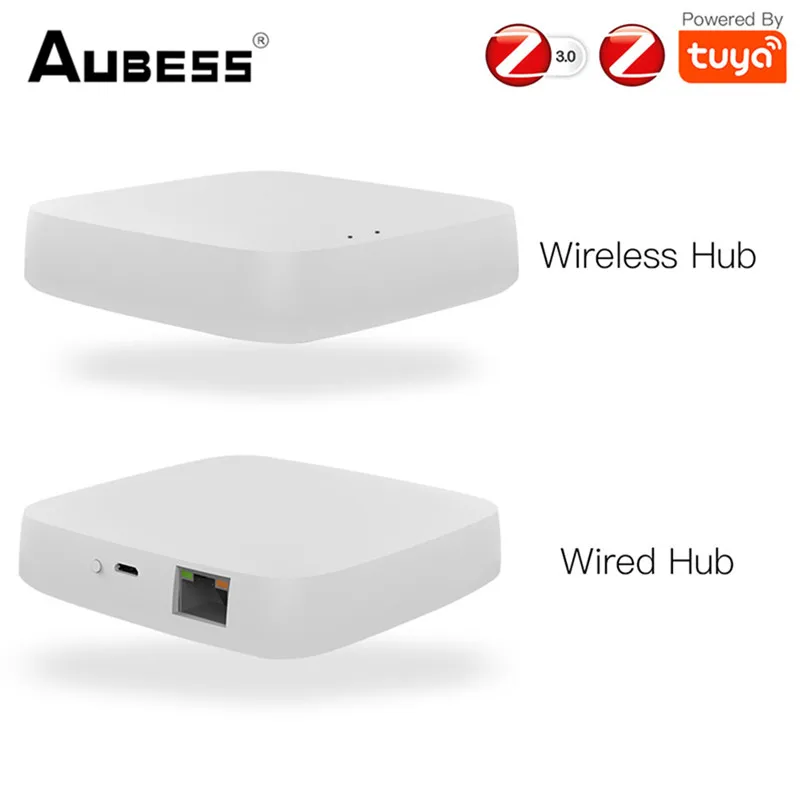 

AUBESS Tuya ZigBee Smart Hub, Wireless/Wired Gateway Bridge For App Voice Remote Control, Works With Alexa Google Home Assistant