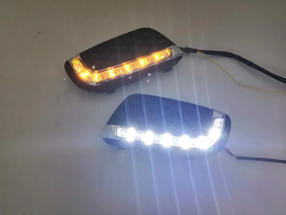 Светодиодные дневные ходовые огни drl для Mercedes-benz smart fortwo 2008-2011 с динамическим движущимся желтым поворотным сигналом