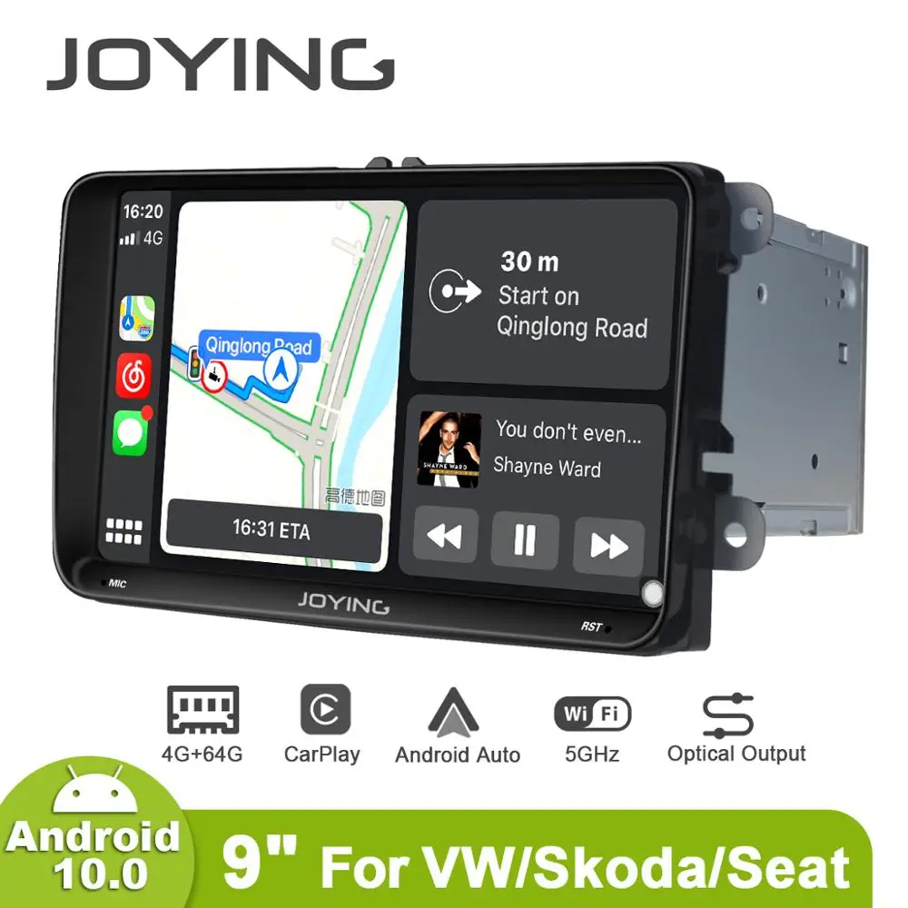 Автомобильное радио Joying 9 дюймов Android 10 для Skoda Octavia 2007 + GPS Carplay DSP SPDIF сабвуфер 5GWiFi