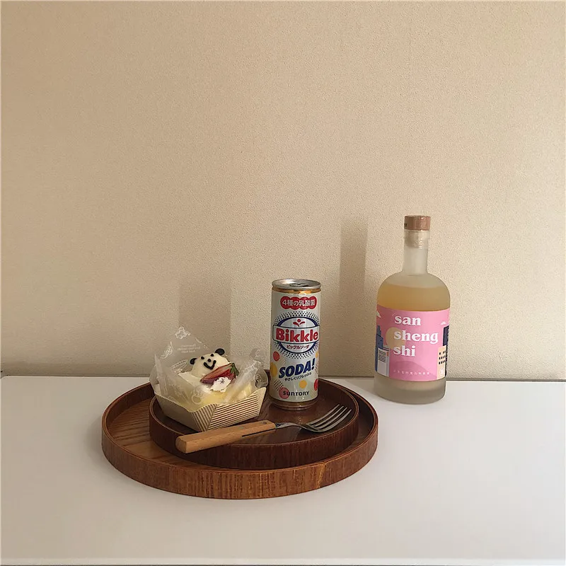 

Ins Wooden Tray Display Organizer Fruit Plate Desktop Decorations