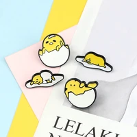 new cartoon brooches white yellow poached eggs lazy enamel pin for women bag clothes badges lapel button pins kids cute jewelry