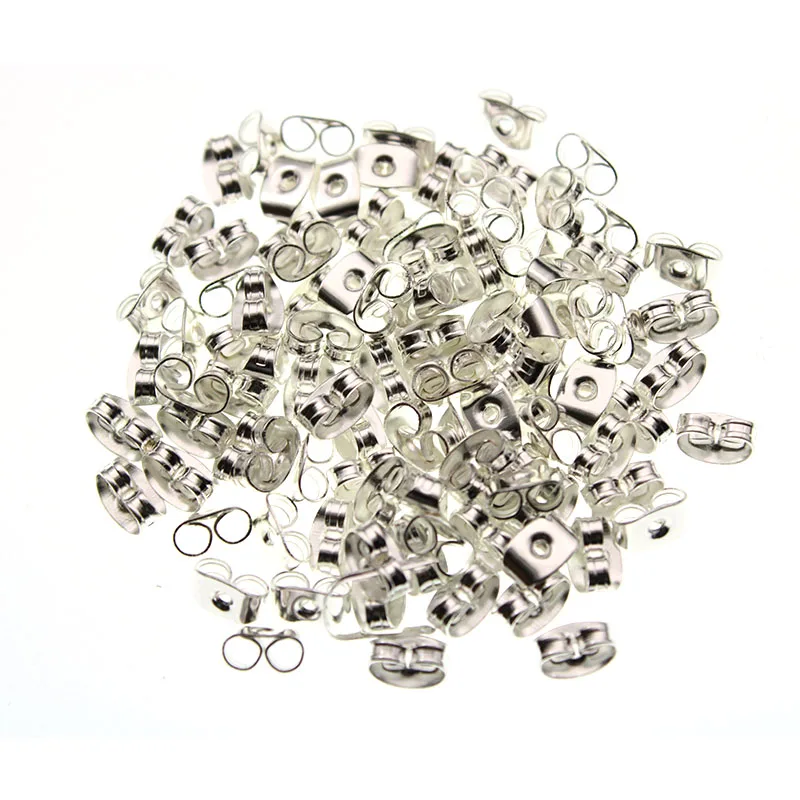 100 шт./лот золотые серебряные серьги бабочки застежки для сережек сделай сам