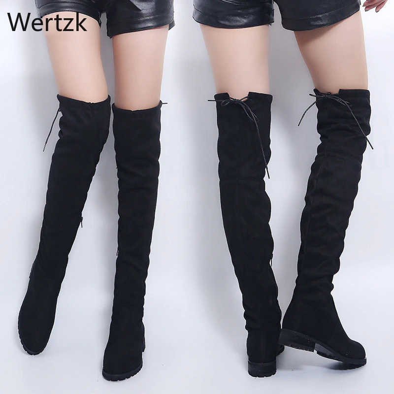 Ботфорты женские зимние эластичные 3 цвета A438|Ботфорты| |