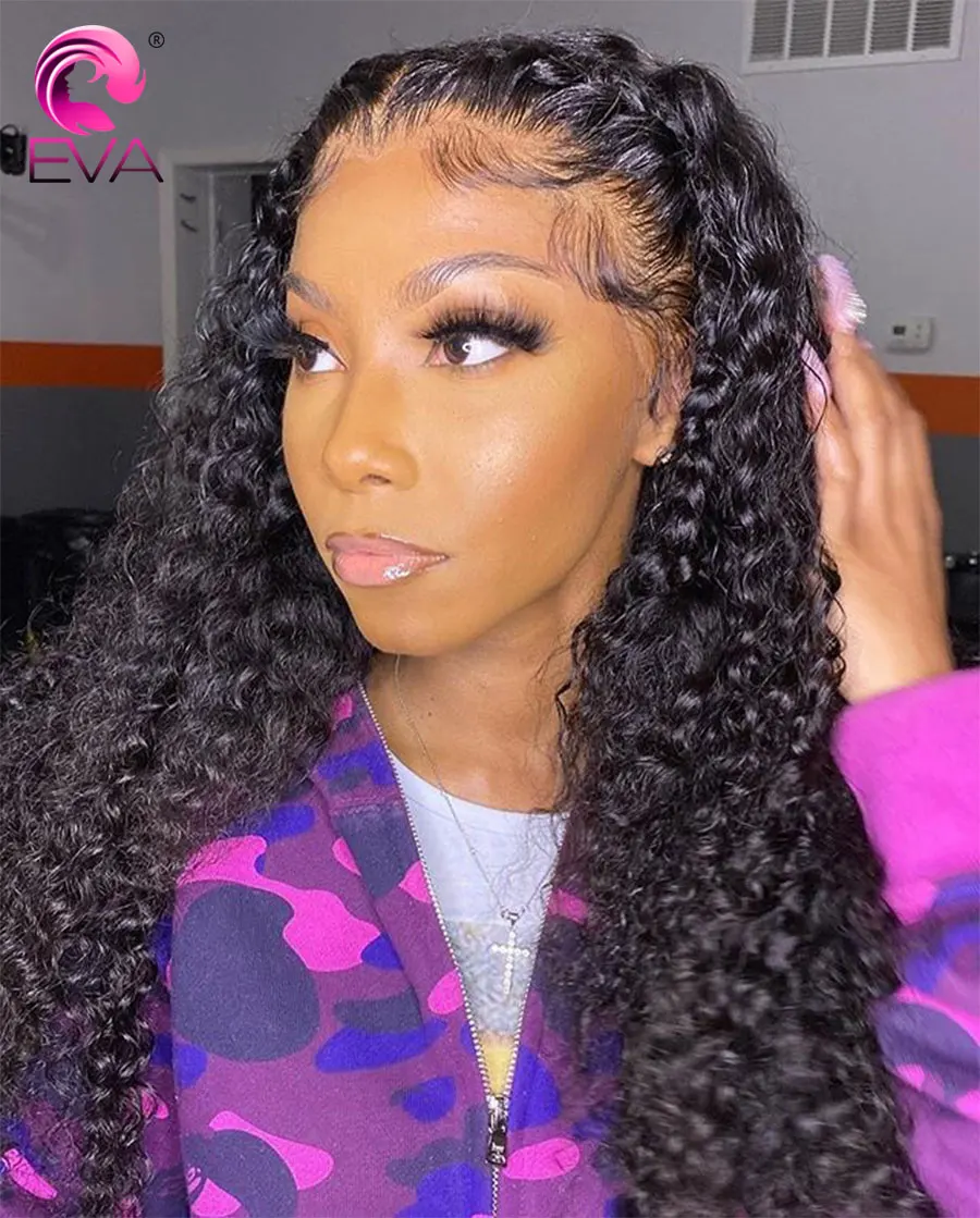 

Peruvian Kinky Curly Lace Front Human Hair Wigs 13x6 Lace Frontal Wig Pre Plucked Baby Hair Remy Curly Human Hair Wigs For Women