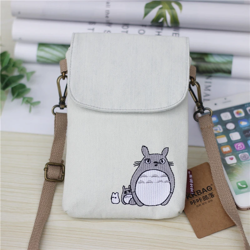 Холщовые дамские сумочки Totoro женский клатч через плечо женская сумка на кошелек
