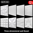 3D Трехмерная настенная наклейка, 12 шт., 30 х30 см, Декоративные Настенные обои для гостиной, водонепроницаемая настенная 3d-панель для ванной и кухни