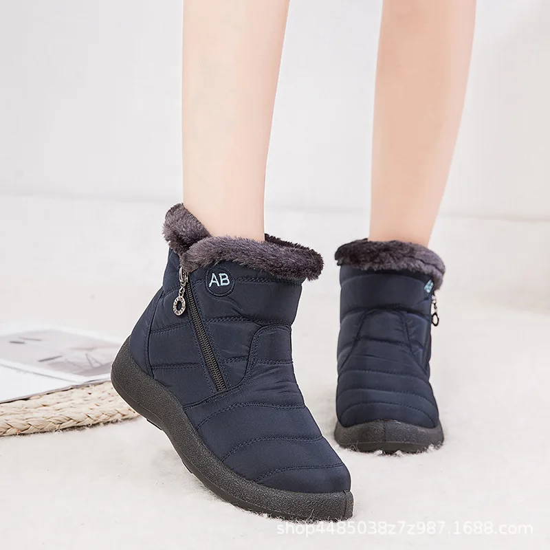 

2021 Women Boots Waterproof Snow Boots Female Plush Winter Boots Women Warm Ankle Botas Mujer Winter Shoes Woman Plus Size 43