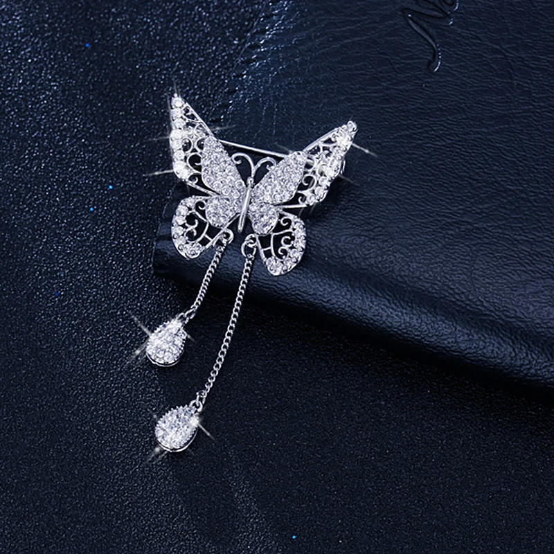 Модные тюльпановая Брошь булавка элегантный цветок розы кубического циркония