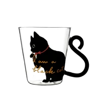 creative simple cat glass cup coffee mug tequila cocktail funny mug milk glass cup carafe tea cup set tazza drinking glasses