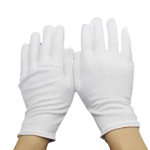 Перчатки церемониальные белые хлопковые, мягкие тонкие рабочие рукавицы для этикета, ювелирные изделия с монетами, рабочие серебряные, 1 пара