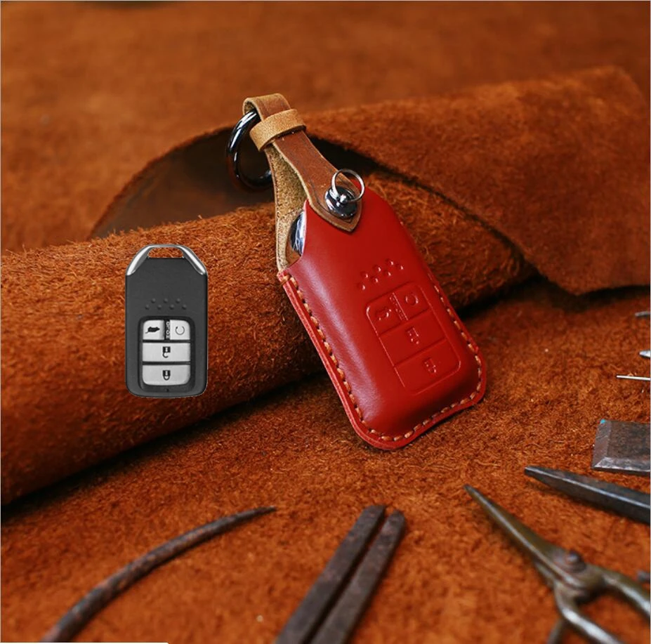 Чехол для ключей ручной работы из натуральной кожи Honda Civic CRV Pilot 2019 2018 2017 |