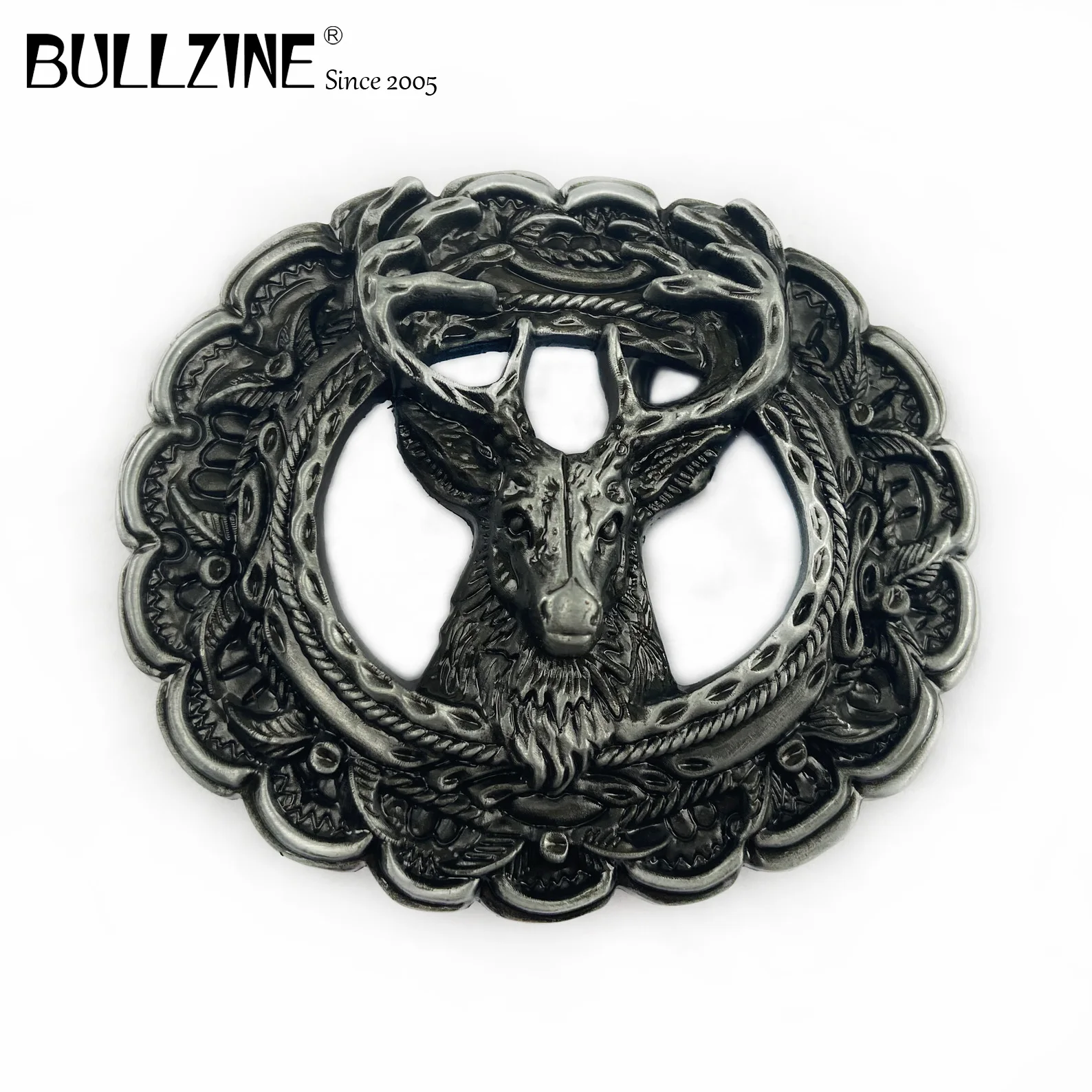 В Bullzine олень пряжки ремня с оловянной отделкой FP 02454 подходит для детей на возраст