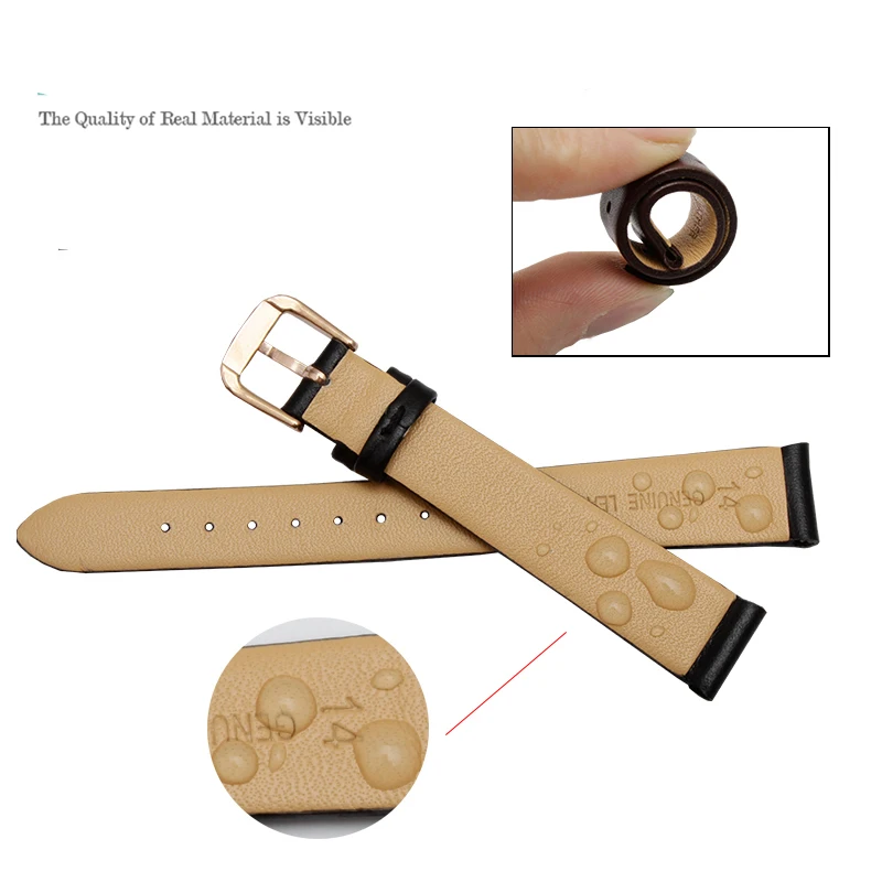 

Ultrathin Genuine leather 6 8 10 12mm black blue red white wristband with pin buckle suitable for women's fashion bracelet