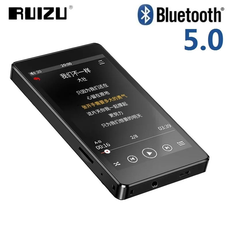 2019 новые RUIZU H1 Bluetooth MP3 плеер 4 0 дюймов полный сенсорный Экран 8 Гб Музыка Видео с FM