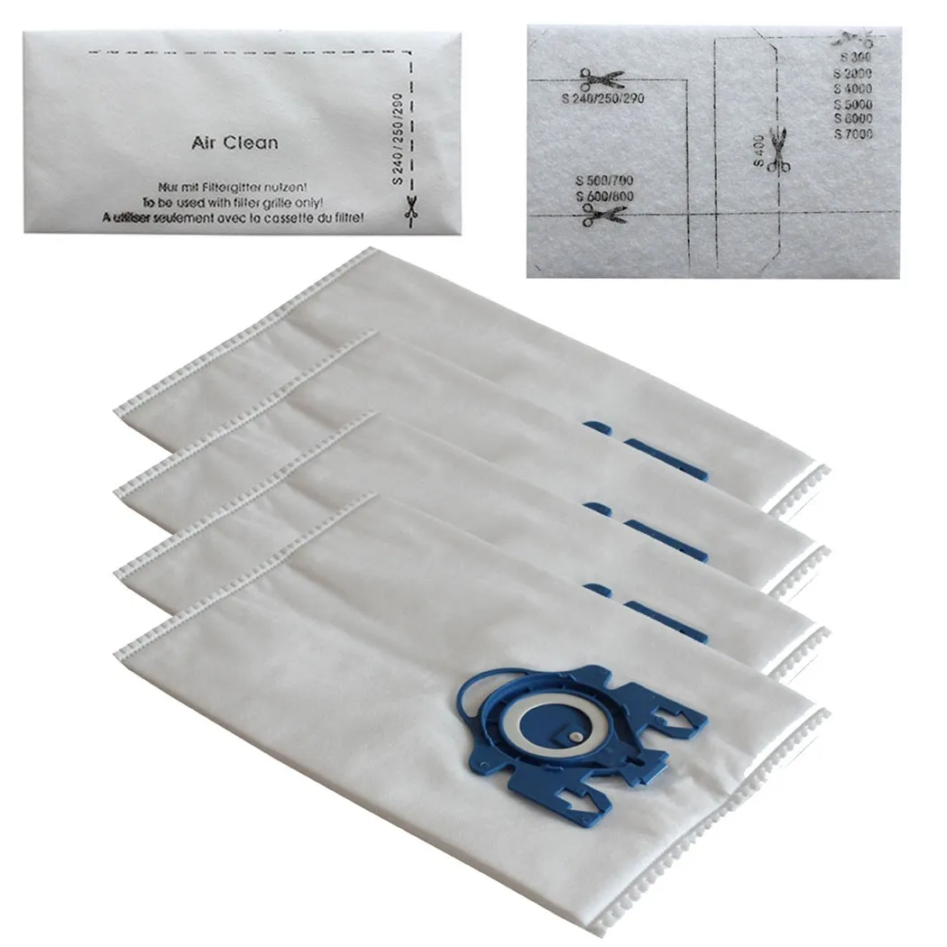 

4pcs Dust Bags+2*Air Clean Filters Composite Non-woven Fabric For MIELE GN Series C1 C2 C3 Vacuum Cleaner
