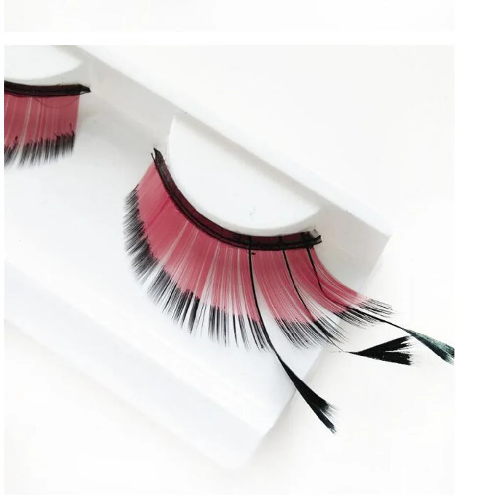 Накладные ресницы с длинными перьями ручной работы красочные накладные