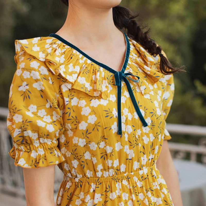 INMAN летнее платье с цветочным принтом и оборками на талии | Женская одежда