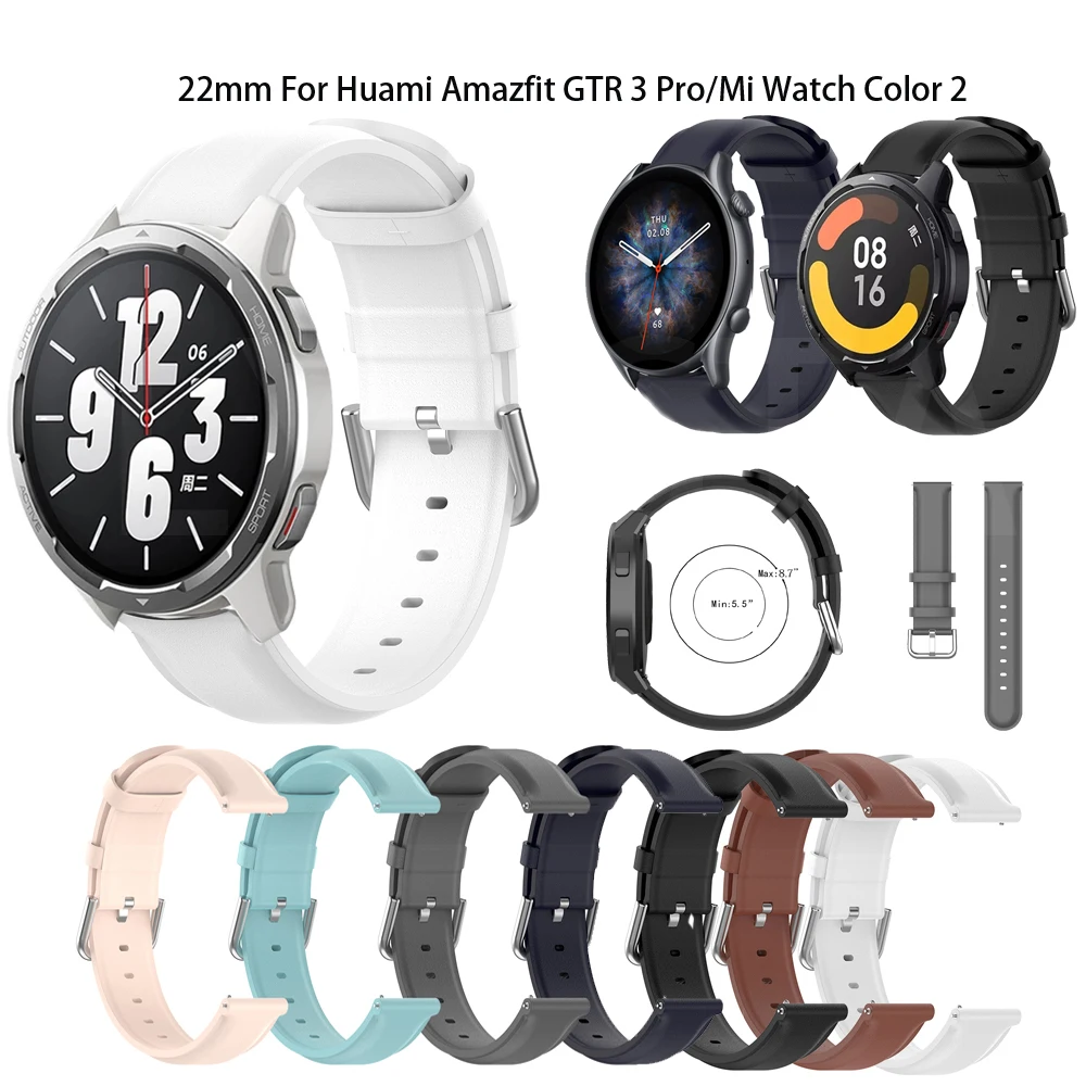

Ремешок кожаный для смарт-часов Amazfit GTS 3/GTR 3 Pro/2 2e/GTR 42 мм, 22/20 мм