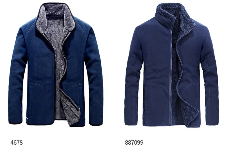 Winter Large Size Plus Velvet Reversible Jacket Men Women Outdoor Trekking Hiking Climbing Coat Sports Thermal Fleece Clothes