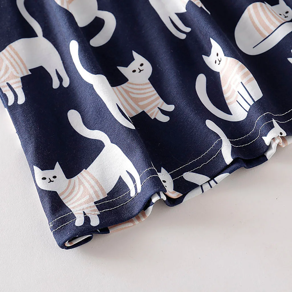 Casual Clothes Dress For Girls Short Sleeve Cute Animals Printed Bird dress Summer Autumn | Детская одежда и обувь