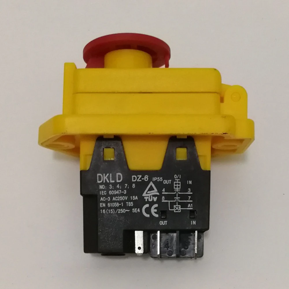 DZ-6 5 Pins кнопочный переключатель с аварийной остановки крышка ВКЛ-ВЫКЛ электромагнитные переключатели для станочное оборудование AC 250V 15A