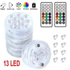 Подводный погружной светильник, 13 светодиодов, магнитная присоска, RGB подсветка для бассейна, водонепроницаемый уличсветильник светильник для пруда