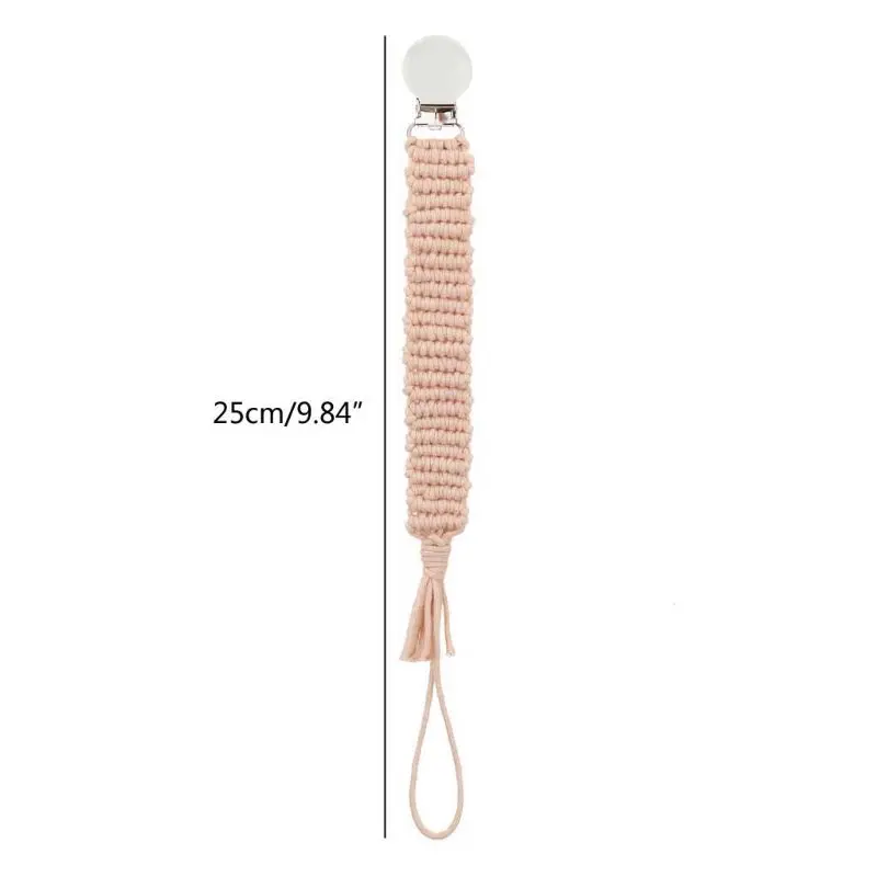 

Pacifier Clips Cotton Teether Soother Chain Braided Dummy Clips for Baby Infant Toddler
