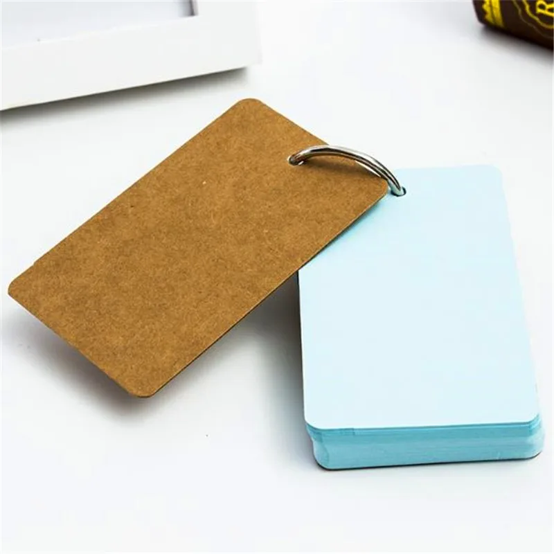 

Mini Candy Color Loose-leaf Blank Kraft Paper Rollover Portable Coil Notebook 50 Pages Notepad Word Study Card Portable Memo Pad