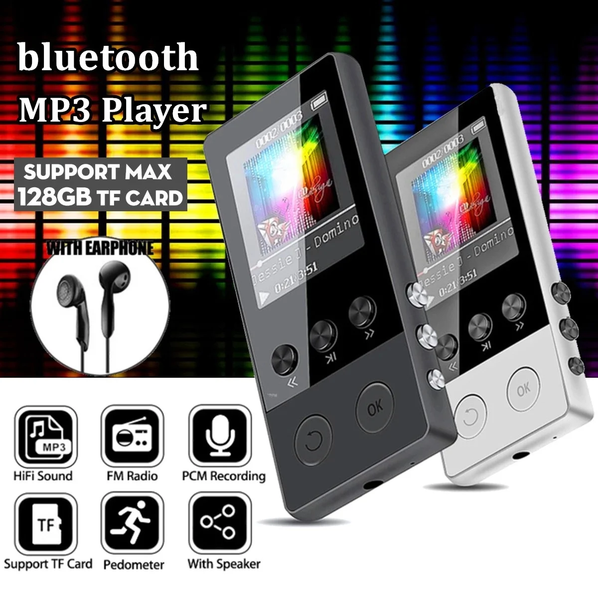 

Hifi Mp4 and Mp3 Player record Speaker Lecteur Readerwith Bluetooth Portable Audio Hi-Fi Video Radio Fm Txt