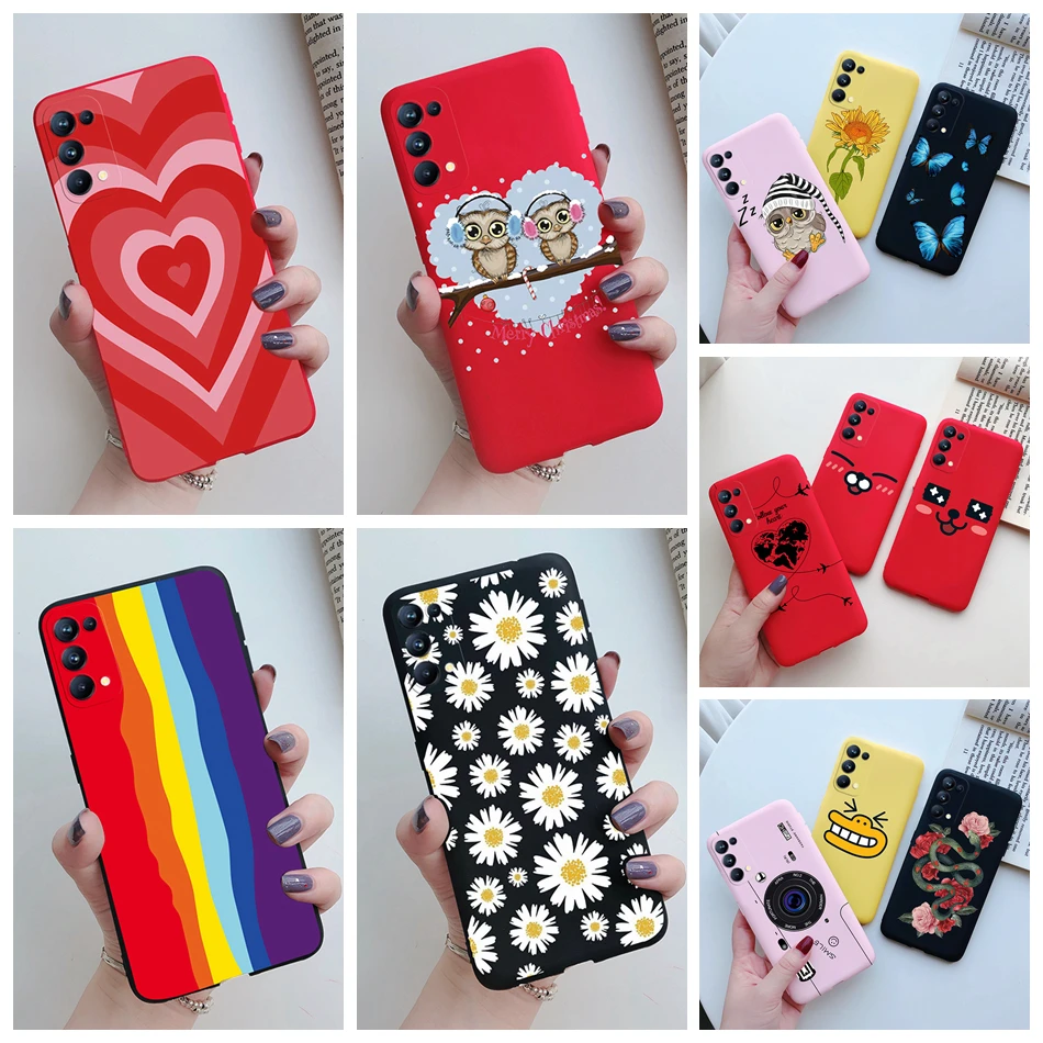 Чехол для OPPO Reno 5 5G Reno5 Pro 5 Lite, мультяшный бампер, силиконовый мягкий чехол с сердцем для OPPO Reno5 Reno 5 Pro 5 Lite 5F, чехол для телефона