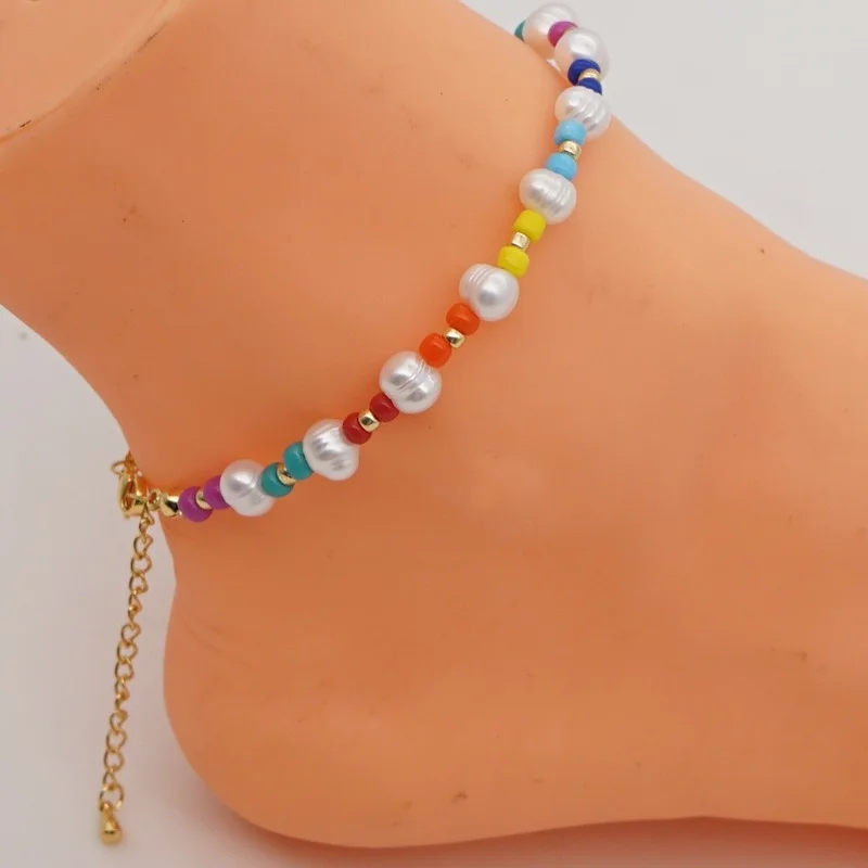 

Summer beach jewelry 2021 Bohemia Multicolor Bead Ankle Pearl Anklet Wholesale Jewelry for Women Charm Anklet