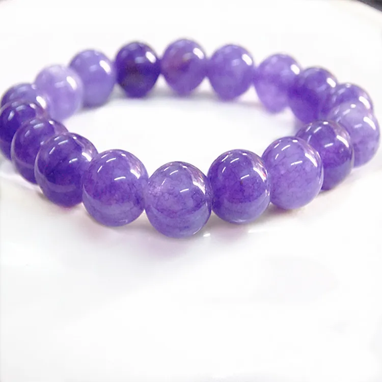 Натуральный кристалл 10 мм горный хрусталь фиолетовый полосатый Агат бусы