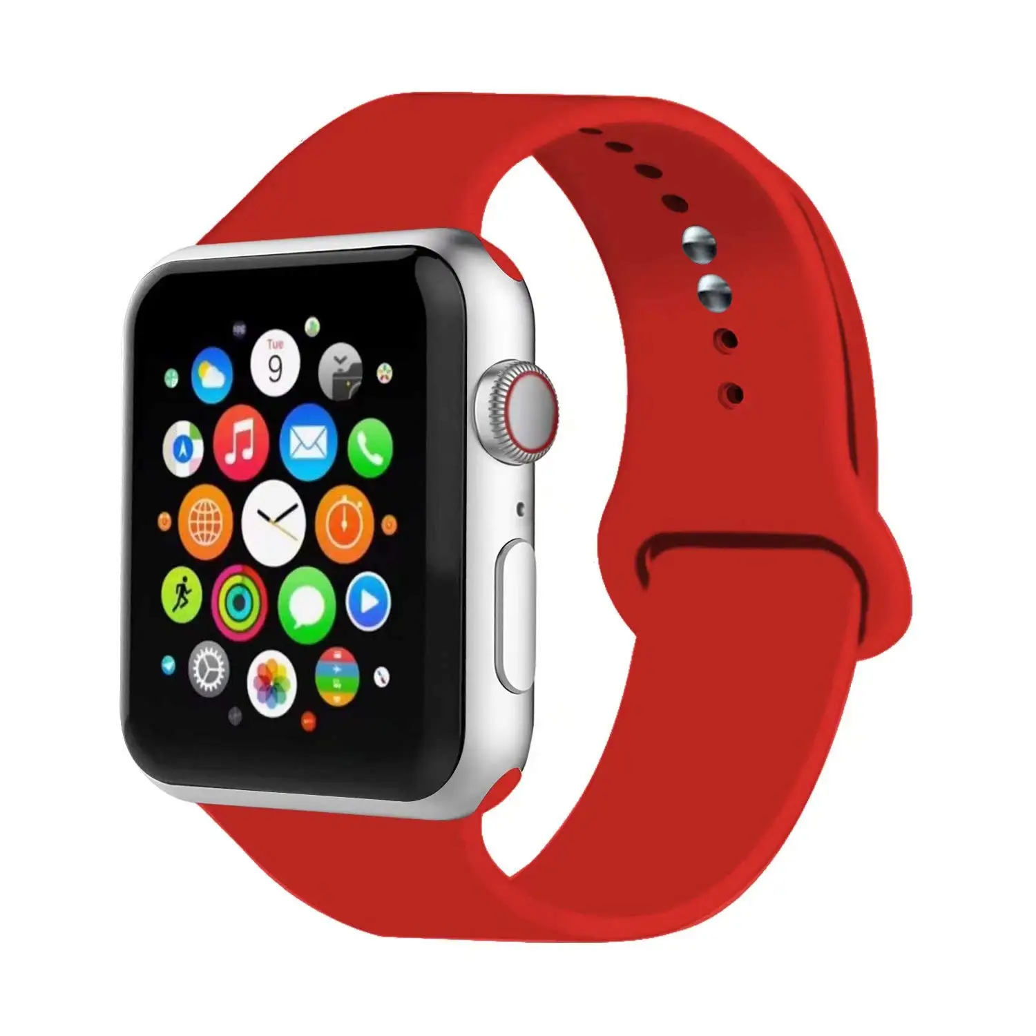 Oulucci Одноцветный ремешок для apple watch 38 мм/40 мм/42 мм/44 мм спортивный ремешок силиконовый ремешок аксессуары для apple watch 5/4/3/2/1