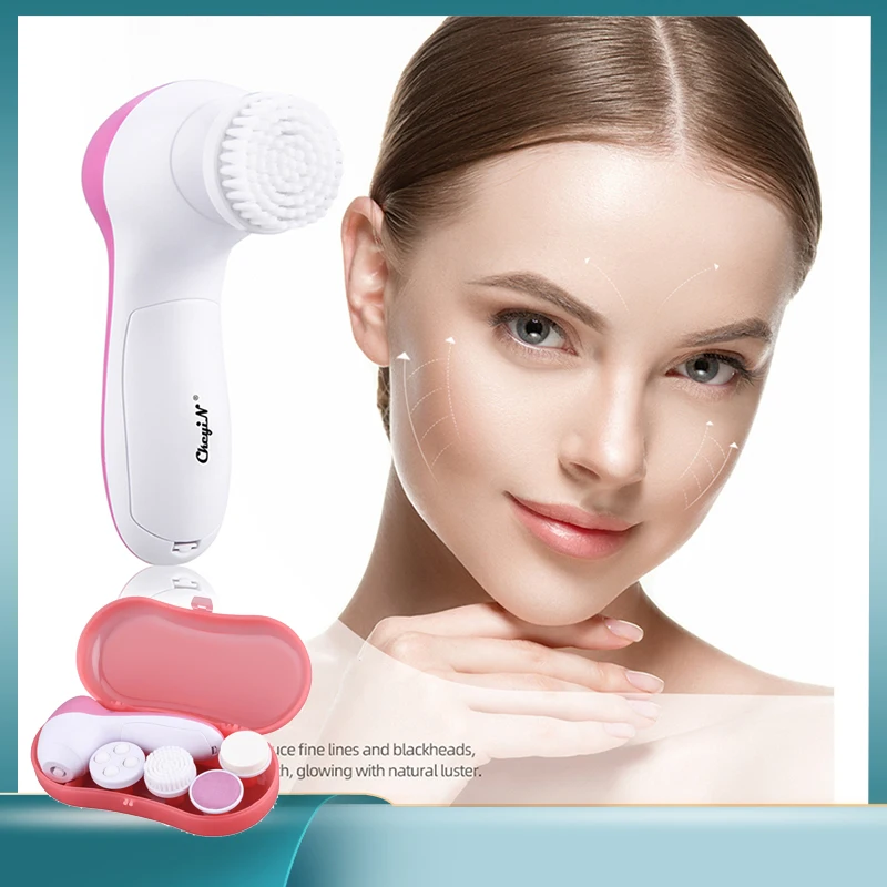 

4 in 1 Electric Facial Cleaning Brush Waterproof Spin Electric Face Brush for Exfoliating Massaging With Storage Box Skin Care